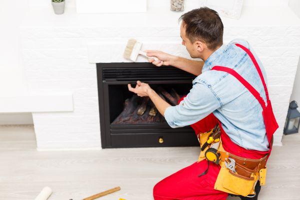 Fireplace Lime Washing